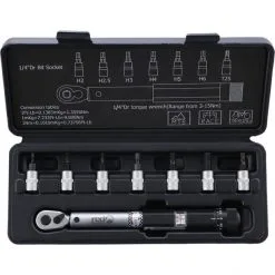 Red Cycling Products PRO Torque Wrench 1/4" 3-15Nm Including Bits -Bike Repair & Care Shop red cycling products pro pyoeraen tyoekalu 1 4 3 15nm sis paeaet 3